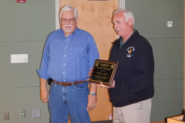 Don Housley Presenting the William B. Marye Award at the 2017 Fall Meeting