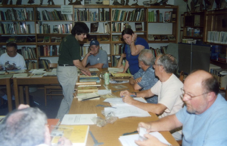 Carol Ebright answers questions at the Point Typology Workshop