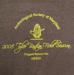 The 2008 Tyler Bastian Field Session was held at the Claggett Retreat Site (18FR25) in Frederick County.