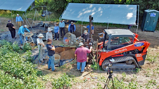 Drone view of PaleoDigger at Barton